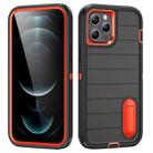 For iPhone 12 Pro Max Defender Gen2 Rugged PC + Silicone Phone Case with Holder(Black+Orange) - 1