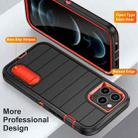 For iPhone 12 Pro Max Defender Gen2 Rugged PC + Silicone Phone Case with Holder(Black+Orange) - 3