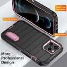 For iPhone 12 Pro Max Defender Gen2 Rugged PC + Silicone Phone Case with Holder(Black+Light Pink) - 3