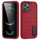 For iPhone 12 Pro Max Defender Gen2 Rugged PC + Silicone Phone Case with Holder(Red+Black) - 1