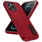 For iPhone 12 Pro Max Defender Gen2 Rugged PC + Silicone Phone Case with Holder(Red+Black) - 2