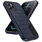 For iPhone 12 Pro Max Defender Gen2 Rugged PC + Silicone Phone Case with Holder(Dark Blue+Black) - 2