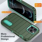 For iPhone 12 Pro Max Defender Gen2 Rugged PC + Silicone Phone Case with Holder(Dark Green+Cyan) - 3