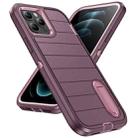 For iPhone 12 Pro Max Defender Gen2 Rugged PC + Silicone Phone Case with Holder(Purple+Light Pink) - 2