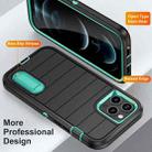 For iPhone 12 Pro Defender Gen2 Rugged PC + Silicone Phone Case with Holder(Black+Cyan) - 3