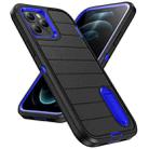 For iPhone 12 Pro Defender Gen2 Rugged PC + Silicone Phone Case with Holder(Black+Dark Blue) - 2