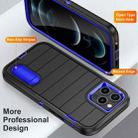 For iPhone 12 Pro Defender Gen2 Rugged PC + Silicone Phone Case with Holder(Black+Dark Blue) - 3