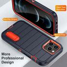 For iPhone 12 Pro Defender Gen2 Rugged PC + Silicone Phone Case with Holder(Dark Blue+Orange) - 3