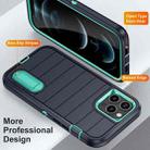 For iPhone 12 Pro Defender Gen2 Rugged PC + Silicone Phone Case with Holder(Dark Blue+Cyan) - 3