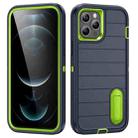 For iPhone 12 Pro Defender Gen2 Rugged PC + Silicone Phone Case with Holder(Dark Blue+Green) - 1