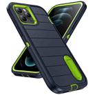 For iPhone 12 Pro Defender Gen2 Rugged PC + Silicone Phone Case with Holder(Dark Blue+Green) - 2