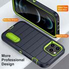 For iPhone 12 Pro Defender Gen2 Rugged PC + Silicone Phone Case with Holder(Dark Blue+Green) - 3