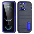 For iPhone 12 Pro Defender Gen2 Rugged PC + Silicone Phone Case with Holder(Dark Blue) - 1