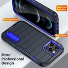 For iPhone 12 Pro Defender Gen2 Rugged PC + Silicone Phone Case with Holder(Dark Blue) - 3