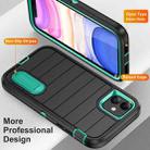 For iPhone 12 Defender Gen2 Rugged PC + Silicone Phone Case with Holder(Black+Cyan) - 3