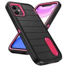 For iPhone 12 Defender Gen2 Rugged PC + Silicone Phone Case with Holder(Black+Pink) - 2