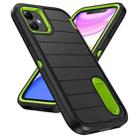 For iPhone 12 Defender Gen2 Rugged PC + Silicone Phone Case with Holder(Black+Green) - 2