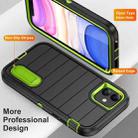 For iPhone 12 Defender Gen2 Rugged PC + Silicone Phone Case with Holder(Black+Green) - 3