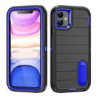 For iPhone 12 Defender Gen2 Rugged PC + Silicone Phone Case with Holder(Black+Dark Blue) - 1