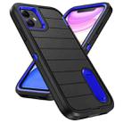 For iPhone 12 Defender Gen2 Rugged PC + Silicone Phone Case with Holder(Black+Dark Blue) - 2