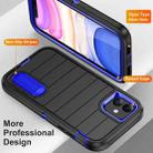 For iPhone 12 Defender Gen2 Rugged PC + Silicone Phone Case with Holder(Black+Dark Blue) - 3