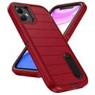 For iPhone 12 Defender Gen2 Rugged PC + Silicone Phone Case with Holder(Red+Black) - 2