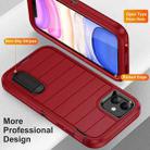 For iPhone 12 Defender Gen2 Rugged PC + Silicone Phone Case with Holder(Red+Black) - 3