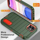 For iPhone 12 Defender Gen2 Rugged PC + Silicone Phone Case with Holder(Dark Green+Orange) - 3