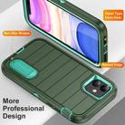 For iPhone 12 Defender Gen2 Rugged PC + Silicone Phone Case with Holder(Dark Green+Cyan) - 3