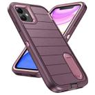 For iPhone 12 Defender Gen2 Rugged PC + Silicone Phone Case with Holder(Purple+Light Pink) - 2