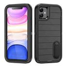 For iPhone 11 Defender Gen2 Rugged PC + Silicone Phone Case with Holder(Black) - 1