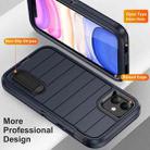 For iPhone 11 Defender Gen2 Rugged PC + Silicone Phone Case with Holder(Dark Blue+Black) - 3