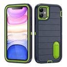 For iPhone 11 Defender Gen2 Rugged PC + Silicone Phone Case with Holder(Dark Blue+Green) - 1