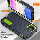 For iPhone 11 Defender Gen2 Rugged PC + Silicone Phone Case with Holder(Dark Blue+Green) - 3