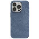 For iPhone 15 Pro Max Skin Feel Denim Leather MagSafe Phone Case(Light Blue) - 2