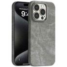 For iPhone 15 Pro Max Skin Feel Denim Leather MagSafe Phone Case(Grey) - 1