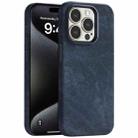 For iPhone 15 Pro Max Skin Feel Denim Leather MagSafe Phone Case(Dark Blue) - 1