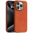 For iPhone 15 Pro Max Skin Feel Denim Leather MagSafe Phone Case(Orange) - 1