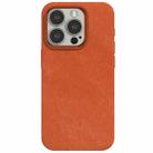 For iPhone 15 Pro Max Skin Feel Denim Leather MagSafe Phone Case(Orange) - 2