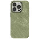 For iPhone 15 Pro Skin Feel Denim Leather MagSafe Phone Case(Khaki Green) - 2