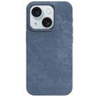 For iPhone 15 Skin Feel Denim Leather MagSafe Phone Case(Light Blue) - 2