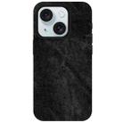 For iPhone 15 Skin Feel Denim Leather MagSafe Phone Case(Black) - 2