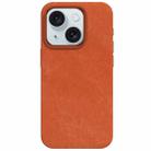 For iPhone 15 Skin Feel Denim Leather MagSafe Phone Case(Orange) - 2