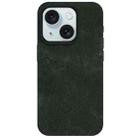 For iPhone 15 Skin Feel Denim Leather MagSafe Phone Case(Army Green) - 2