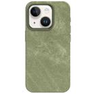 For iPhone 14 Skin Feel Denim Leather MagSafe Phone Case(Khaki Green) - 2