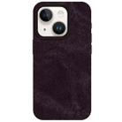 For iPhone 14 Skin Feel Denim Leather MagSafe Phone Case(Eggplant Purple) - 2