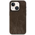 For iPhone 14 Skin Feel Denim Leather MagSafe Phone Case(Light Coffee) - 2