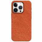 For iPhone 14 Pro Skin Feel Denim Leather MagSafe Phone Case(Orange) - 2