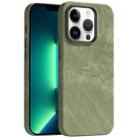 For iPhone 13 Pro Max Skin Feel Denim Leather MagSafe Phone Case(Khaki Green) - 1