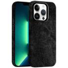 For iPhone 13 Pro Max Skin Feel Denim Leather MagSafe Phone Case(Black) - 1